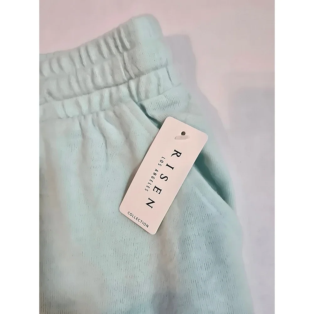 RISEN  Light Blue Sweatpants Joggers Lounge Pants Elastic Waist Pockets Size 1XL